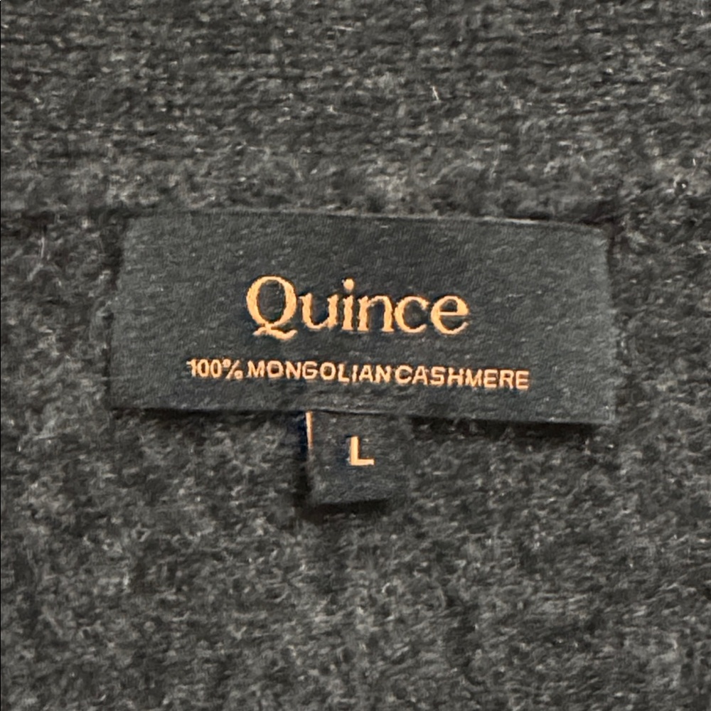 Quince Mongolian Cashmere Oversized Boyfriend Cardigan Sweater Gray 2024-M - Picture 7 of 9
